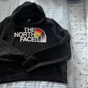 The North Face Black Hoodie with Colorful Logo